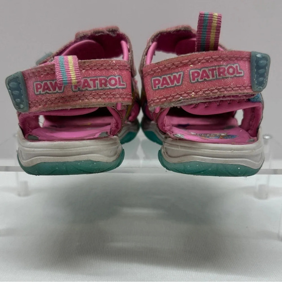 Paw Patrol Pink Glitter Sandals Toddler Size 6 Lights up - Picture 4 of 11